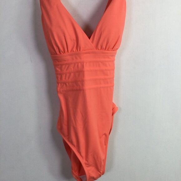 La Blanca Womens Multi-Strap Cross-Back One Piece Swimsuit Orange Size 0 NWT - Picture 11 of 16